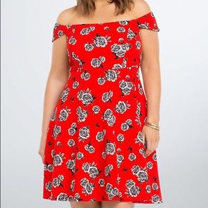 NWT Torrid Floral Textured Off Shoulder Dress